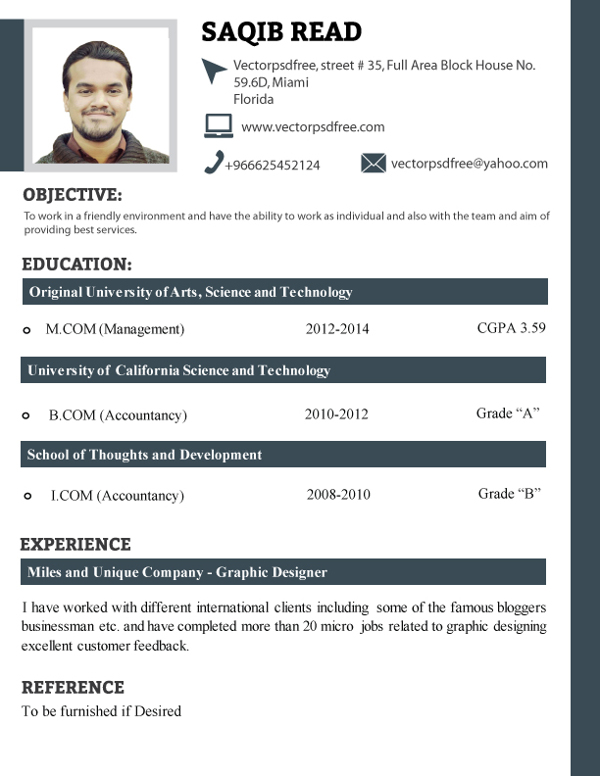 Professional Fresh Students CV Template