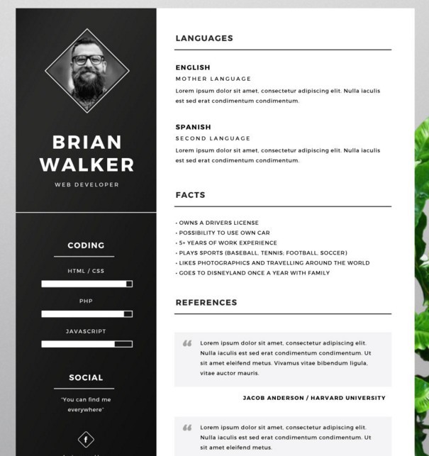 Free Resume Template for Word Photoshop Illustrator