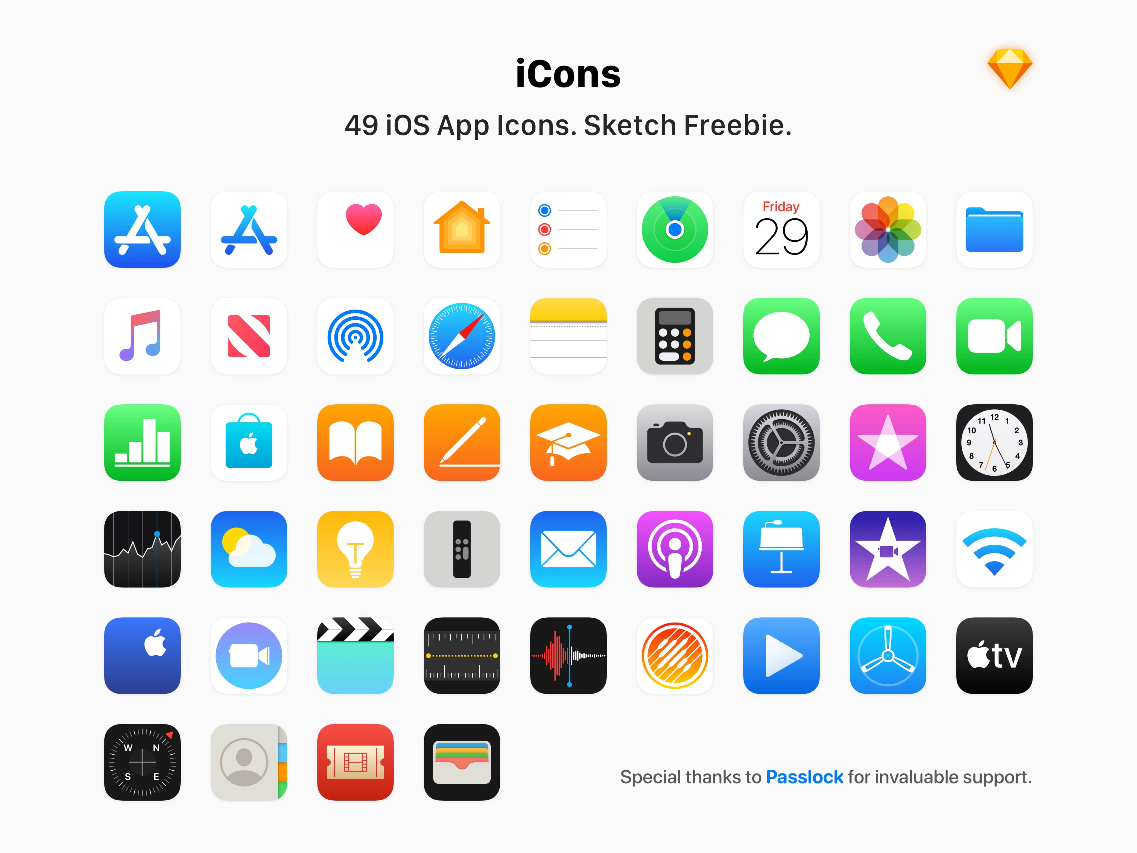 iOS App Vector Icons Pack For Sketch App 365 Web Resources